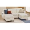 imageSONGMICS HOME Modular Sectional Sofa Convertible 5Seat UShaped Couch with Ottoman Deep Seat Sectional Couches for Living Room Slate Gray ULCS063G01Cream White