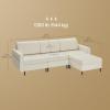 imageSONGMICS HOME Modular Sectional Sofa Convertible 5Seat UShaped Couch with Ottoman Deep Seat Sectional Couches for Living Room Slate Gray ULCS063G01Cream White