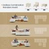 imageSONGMICS HOME Modular Sectional Sofa Convertible 5Seat UShaped Couch with Ottoman Deep Seat Sectional Couches for Living Room Slate Gray ULCS063G01Cream White