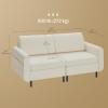 imageSONGMICS HOME Modular Sectional Sofa Convertible 5Seat UShaped Couch with Ottoman Deep Seat Sectional Couches for Living Room Slate Gray ULCS063G01Cream White