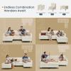 imageSONGMICS HOME Modular Sectional Sofa Convertible 5Seat UShaped Couch with Ottoman Deep Seat Sectional Couches for Living Room Slate Gray ULCS063G01Cream White