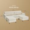 imageSONGMICS HOME Modular Sectional Sofa Convertible 5Seat UShaped Couch with Ottoman Deep Seat Sectional Couches for Living Room Slate Gray ULCS063G01Cream White