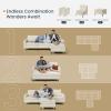 imageSONGMICS HOME Modular Sectional Sofa Convertible 5Seat UShaped Couch with Ottoman Deep Seat Sectional Couches for Living Room Slate Gray ULCS063G01Cream White