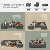 imageSONGMICS HOME Modular Sectional Sofa Convertible 5Seat UShaped Couch with Ottoman Deep Seat Sectional Couches for Living Room Slate Gray ULCS063G01Slate Gray