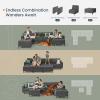 imageSONGMICS HOME Modular Sectional Sofa Convertible 5Seat UShaped Couch with Ottoman Deep Seat Sectional Couches for Living Room Slate Gray ULCS063G01Slate Gray
