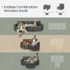 imageSONGMICS HOME Modular Sectional Sofa Convertible 5Seat UShaped Couch with Ottoman Deep Seat Sectional Couches for Living Room Slate Gray ULCS063G01Slate Gray