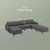 imageSONGMICS HOME Modular Sectional Sofa Convertible 5Seat UShaped Couch with Ottoman Deep Seat Sectional Couches for Living Room Slate Gray ULCS063G01Slate Gray