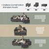 imageSONGMICS HOME Modular Sectional Sofa Convertible 5Seat UShaped Couch with Ottoman Deep Seat Sectional Couches for Living Room Slate Gray ULCS063G01Slate Gray