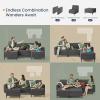 imageSONGMICS HOME Modular Sectional Sofa Convertible 5Seat UShaped Couch with Ottoman Deep Seat Sectional Couches for Living Room Slate Gray ULCS063G01Slate Gray