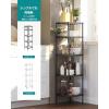 imageSONGMICS LGR023BK Rack 118 inches 30 cm Metal Rack Open Rack Slim Width 30 Steel Rack 5 Tiers Gap Storage Shelf Slim Kitchen Wagon Bathroom Storage Storage Rack Advanced Adjustable