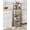 imageSONGMICS LGR023BK Rack 118 inches 30 cm Metal Rack Open Rack Slim Width 30 Steel Rack 5 Tiers Gap Storage Shelf Slim Kitchen Wagon Bathroom Storage Storage Rack Advanced Adjustable