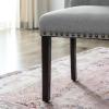 imageSONGMICS Set of 2 Dining Chairs with High Back Tufted Design Solid Wood Legs Upholstered Stools CottonLinen Blend Fabric Dark Gray ULDC028G02Light Gray