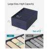 imageSONGMICS Set of 2 Large Size Wardrobe Clothes Organizers 6Compartment Foldable Drawer Organizers with Handles 165 x 118 x 67 Inches for Pants Sweaters Jeans Dove Gray URUS009G02Charcoal Blue