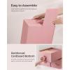 imageSONGMICS Set of 2 Large Size Wardrobe Clothes Organizers 6Compartment Foldable Drawer Organizers with Handles 165 x 118 x 67 Inches for Pants Sweaters Jeans Dove Gray URUS009G02Jelly Pink