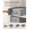 imageSONGMICS Set of 2 Large Size Wardrobe Clothes Organizers 6Compartment Foldable Drawer Organizers with Handles 165 x 118 x 67 Inches for Pants Sweaters Jeans Dove Gray URUS009G02Dove Gray