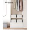 imageSONGMICS Set of 2 Large Size Wardrobe Clothes Organizers 6Compartment Foldable Drawer Organizers with Handles 165 x 118 x 67 Inches for Pants Sweaters Jeans Dove Gray URUS009G02Cloud White