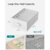 imageSONGMICS Set of 2 Large Size Wardrobe Clothes Organizers 6Compartment Foldable Drawer Organizers with Handles 165 x 118 x 67 Inches for Pants Sweaters Jeans Dove Gray URUS009G02Cloud White