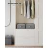 imageSONGMICS Set of 2 Large Size Wardrobe Clothes Organizers 6Compartment Foldable Drawer Organizers with Handles 165 x 118 x 67 Inches for Pants Sweaters Jeans Dove Gray URUS009G02Dove Gray