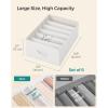 imageSONGMICS Set of 2 Large Size Wardrobe Clothes Organizers 6Compartment Foldable Drawer Organizers with Handles 165 x 118 x 67 Inches for Pants Sweaters Jeans Dove Gray URUS009G02Cloud White