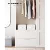 imageSONGMICS Set of 2 Large Size Wardrobe Clothes Organizers 6Compartment Foldable Drawer Organizers with Handles 165 x 118 x 67 Inches for Pants Sweaters Jeans Dove Gray URUS009G02Cloud White