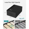 imageSONGMICS Set of 2 Large Size Wardrobe Clothes Organizers 6Compartment Foldable Drawer Organizers with Handles 165 x 118 x 67 Inches for Pants Sweaters Jeans Dove Gray URUS009G02Ink Black