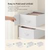 imageSONGMICS Set of 2 Large Size Wardrobe Clothes Organizers 6Compartment Foldable Drawer Organizers with Handles 165 x 118 x 67 Inches for Pants Sweaters Jeans Dove Gray URUS009G02Cloud White