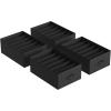 imageSONGMICS Set of 2 Large Size Wardrobe Clothes Organizers 6Compartment Foldable Drawer Organizers with Handles 165 x 118 x 67 Inches for Pants Sweaters Jeans Dove Gray URUS009G02Ink Black