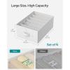 imageSONGMICS Set of 2 Large Size Wardrobe Clothes Organizers 6Compartment Foldable Drawer Organizers with Handles 165 x 118 x 67 Inches for Pants Sweaters Jeans Dove Gray URUS009G02Cloud White