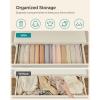 imageSONGMICS Set of 2 Large Size Wardrobe Clothes Organizers 6Compartment Foldable Drawer Organizers with Handles 165 x 118 x 67 Inches for Pants Sweaters Jeans Dove Gray URUS009G02Cloud White