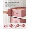 imageSONGMICS Set of 2 Large Size Wardrobe Clothes Organizers 6Compartment Foldable Drawer Organizers with Handles 165 x 118 x 67 Inches for Pants Sweaters Jeans Dove Gray URUS009G02Jelly Pink