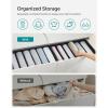 imageSONGMICS Set of 2 Large Size Wardrobe Clothes Organizers 6Compartment Foldable Drawer Organizers with Handles 165 x 118 x 67 Inches for Pants Sweaters Jeans Dove Gray URUS009G02Ink Black