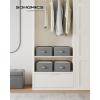 imageSONGMICS Set of 2 Large Size Wardrobe Clothes Organizers 6Compartment Foldable Drawer Organizers with Handles 165 x 118 x 67 Inches for Pants Sweaters Jeans Dove Gray URUS009G02Dove Gray