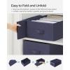 imageSONGMICS Set of 2 Large Size Wardrobe Clothes Organizers 6Compartment Foldable Drawer Organizers with Handles 165 x 118 x 67 Inches for Pants Sweaters Jeans Dove Gray URUS009G02Charcoal Blue