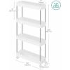 imageSONGMICS Slim Storage Cart 4Tier Rolling Cart Narrow Utility Cart on Wheels 6 Hooks 360 Swivel Wheels Lockable Steel Frame Bathroom Kitchen Office Cloud White UKSC08WTCloud White