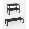 imageSONGMICS Spice Rack Expandable Kitchen Countertop Shelf Small Cupboard Organizer Metal SpaceSaving Tabletop Shelf Matte White UKCS007W01Matte Black