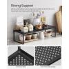 imageSONGMICS Spice Rack Expandable Kitchen Countertop Shelf Small Cupboard Organizer Metal SpaceSaving Tabletop Shelf Matte White UKCS007W01Matte Black