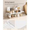 imageSONGMICS Spice Rack Expandable Kitchen Countertop Shelf Small Cupboard Organizer Metal SpaceSaving Tabletop Shelf Matte White UKCS007W01Matte White