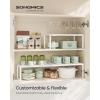 imageSONGMICS Spice Rack Expandable Kitchen Countertop Shelf Small Cupboard Organizer Metal SpaceSaving Tabletop Shelf Matte White UKCS007W01Matte White
