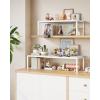 imageSONGMICS Spice Rack Expandable Kitchen Countertop Shelf Small Cupboard Organizer Metal SpaceSaving Tabletop Shelf Matte White UKCS007W01Matte White