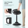 imageSONGMICS Standing Desk Chair Adjustable Ergonomic Wobble Stool 236333 Inches Drafting Chair Swivel Sitting Balance Stool Synthetic Leather Upholstery AntiSlip Bottom Pad Ink Black UOSC12BKClassic Black