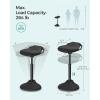 imageSONGMICS Standing Desk Chair Adjustable Ergonomic Wobble Stool 236333 Inches Drafting Chair Swivel Sitting Balance Stool Synthetic Leather Upholstery AntiSlip Bottom Pad Ink Black UOSC12BKClassic Black