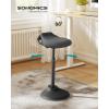 imageSONGMICS Standing Desk Chair Adjustable Ergonomic Wobble Stool 236333 Inches Drafting Chair Swivel Sitting Balance Stool Synthetic Leather Upholstery AntiSlip Bottom Pad Ink Black UOSC12BKClassic Black