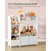 imageSONGMICS Toy and Book Organizer for Kids Storage Unit with 2 Storage Boxes for Playroom Childrens Room Living Room White UGKR42WT 93 x 30 x 100 centimetersCloud White