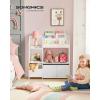 imageSONGMICS Toy and Book Organizer for Kids Storage Unit with 2 Storage Boxes for Playroom Childrens Room Living Room White UGKR42WT 93 x 30 x 100 centimetersCloud White