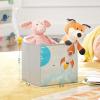 imageSONGMICS Toy and Book Organizer for Kids Storage Unit with 2 Storage Boxes for Playroom Childrens Room Living Room White UGKR42WT 93 x 30 x 100 centimetersCloud White  Motif