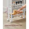 imageVASAGLE Slim Rolling Cart 5Tier Storage Cart Narrow Cart with Handle 51 Inches Deep Metal Frame for Kitchen Dining Room Living Room Home Office Oak Beige and Classic White ULRC034W09Oak Beige  Classic White