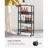 imageVASAGLE Slim Rolling Cart 5Tier Storage Cart Narrow Cart with Handle 51 Inches Deep Metal Frame for Kitchen Dining Room Living Room Home Office Oak Beige and Classic White ULRC034W09Rustic Brown  Classic Black