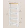 imageVASAGLE Slim Rolling Cart 5Tier Storage Cart Narrow Cart with Handle 51 Inches Deep Metal Frame for Kitchen Dining Room Living Room Home Office Oak Beige and Classic White ULRC034W09Oak Beige  Classic White