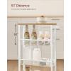 imageVASAGLE Slim Rolling Cart 5Tier Storage Cart Narrow Cart with Handle 51 Inches Deep Metal Frame for Kitchen Dining Room Living Room Home Office Oak Beige and Classic White ULRC034W09Oak Beige  Classic White