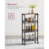 imageVASAGLE Slim Rolling Cart 5Tier Storage Cart Narrow Cart with Handle 51 Inches Deep Metal Frame for Kitchen Dining Room Living Room Home Office Oak Beige and Classic White ULRC034W09Rustic Brown  Classic Black